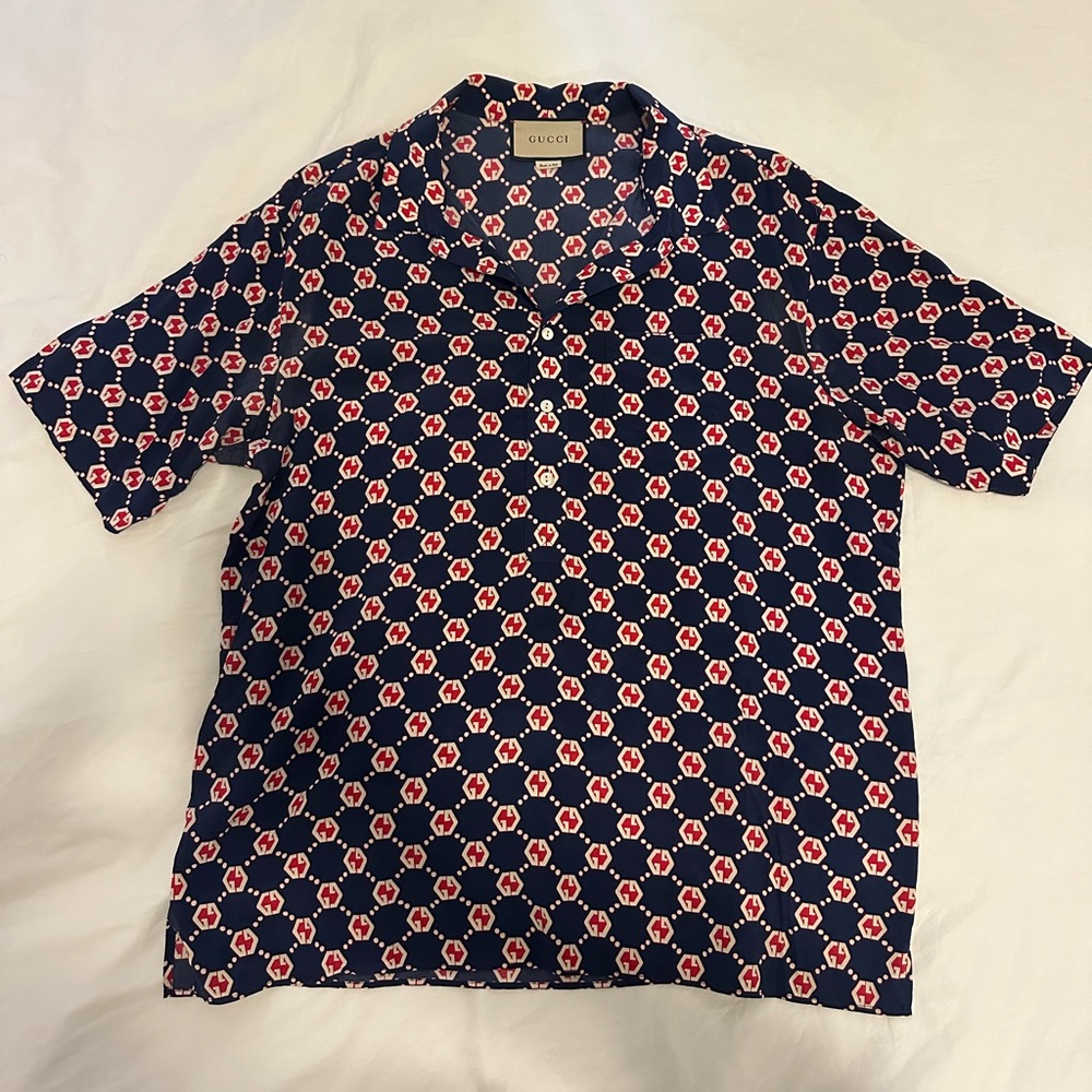 Gucci Printed Logo Short Sleeve Shirt